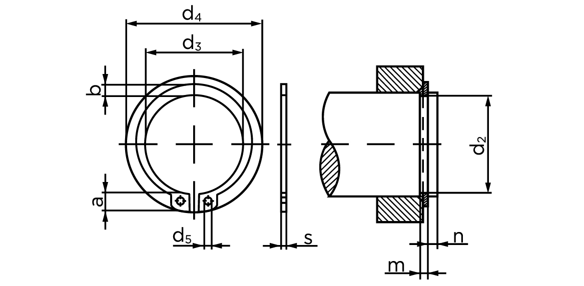 Teknisk tegning af DIN 471
